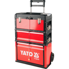 Шкаф -тележка для инструментов YATO 3 секции. на 2-х колесах с выдвижной ручкой YT-09102 Шкаф -тележка для инструментов YATO 3 секции. на 2-х колесах с выдвижной ручкой YT-09102