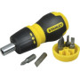 Викрутка реверсивна STANLEY "Multibit Stubby" з насадками 7 р. 0-66-358