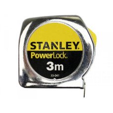 Рулетка STANLEY "POWERLOCK" 3м / 10м стальная лента с покрытием "Mylar" 0-33-041