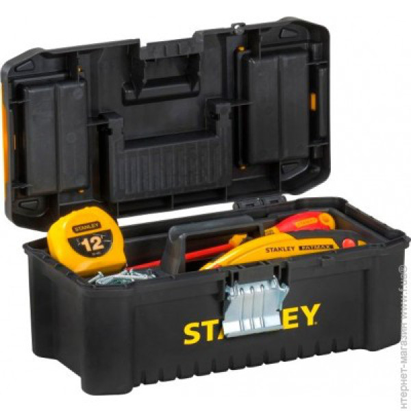 Ящик для інструментів STANLEY 16" пластиковий металевий клямка, 200х195х410 мм STST1-75518