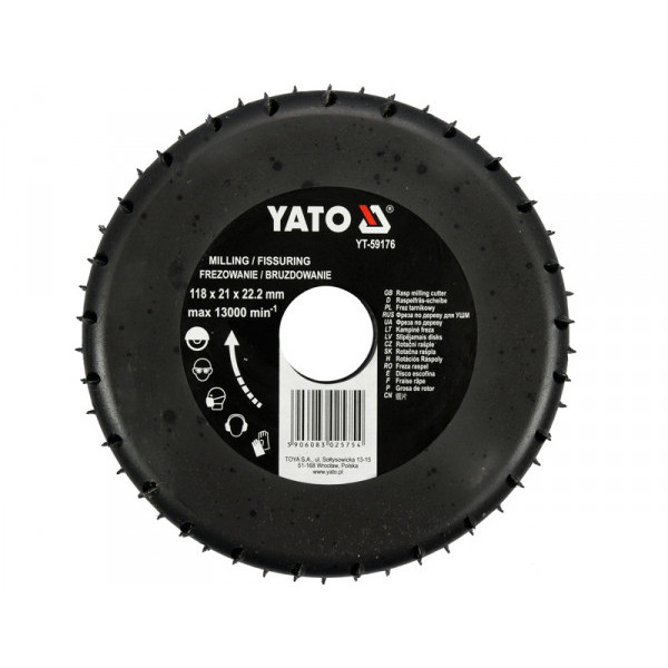Диск-фреза для УШМ 118x22.2х21мм YATO YT-59176