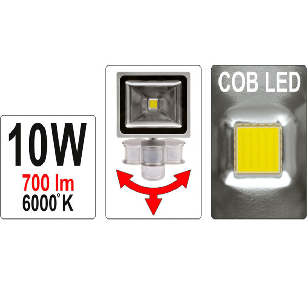 Прожектор діодний переносний мережевий 10 Вт YATO YT-81802