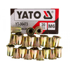 Заклепка резьбовая сталь М6х15мм YATO, 20шт. YT-36473