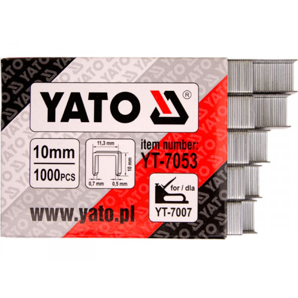 Скоби 11,2х10мм для степлера YATO, 1000 шт. YT-7053