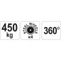 Візок для монтажу двигунів до 450 кг YATO YT-55570
