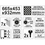 Ящик-тележка для инструментов 665х453х932мм YATO, 7 ящиков YT-09000