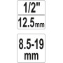 Шпильковерт универсальный  1/2" 8 -19 мм YATO YT-06251