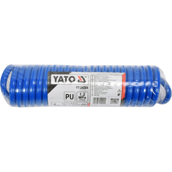 Шланг для компрессора спиральный полиуретановый 6.5х10мм YATO 5м YT-24204