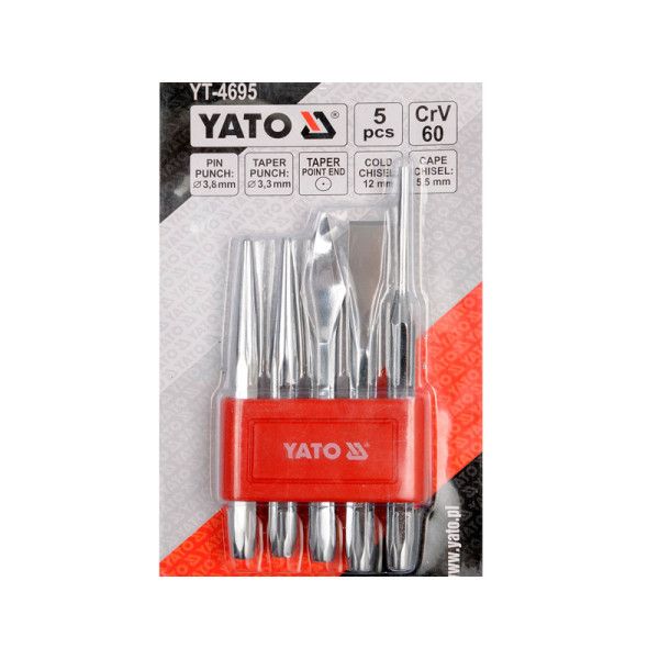 Набор кернов и зубил YATO, 5шт. YT-4695