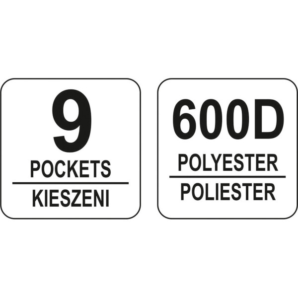 Сумка відкрита для інструментів 12" YATO 9 відділень з ручкою з алюмінієвої трубки YT-74371