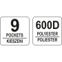 Сумка відкрита для інструментів 12" YATO 9 відділень з ручкою з алюмінієвої трубки YT-74371