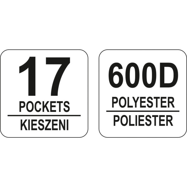 Сумка відкрита для інструментів 13" YATO 17 відділень ручка з алюмінієвої трубки YT-74372