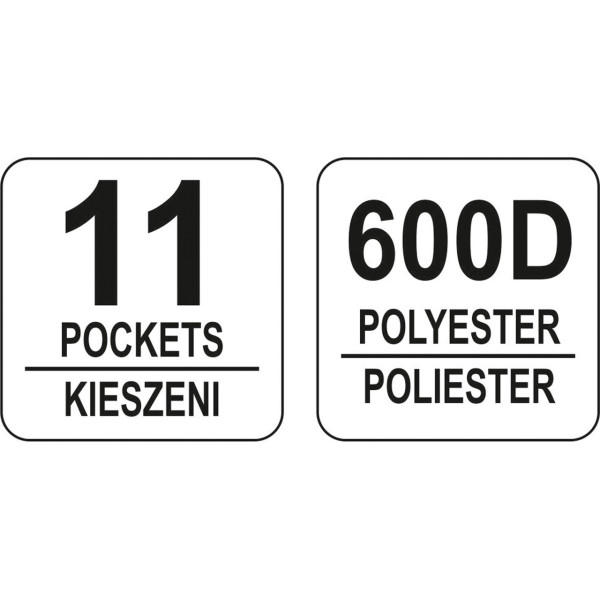 Сумка відкрита для інструментів 22" YATO 11 відділень ручка з сталевої трубки YT-74373