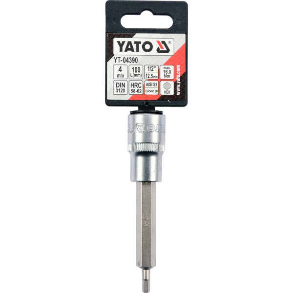 Головка торцевая 1/2"4 - 17 мм 100 мм со вставкой HEX YATO YT-04390