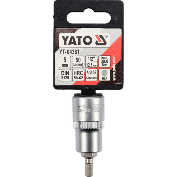 Головка торцевая 1/2" 5 - 17 мм 55 мм с отверточной насадкой HEX YATO YT-04381