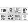 Головка торцевая 1/2" Т20 - Т70 длинная 100 мм с отверточной насадкой TORX YATO YT-04320