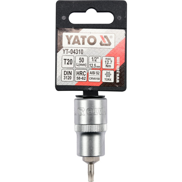 Головка торцевая короткая 55 мм 1/2" Т20 -Т70 с отверточной насадкой Torx YATO YT-04310