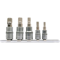 Набір головок торцевих із насадками SPLINE 1/4" і 3/8" M5-М12 YATO, 5 шт. YT-04360