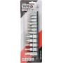 Набір головок торцевих 1/4" 3/8". з насадками "TORX TEMPERPROOF" YATO, 12 шт. YT-04332