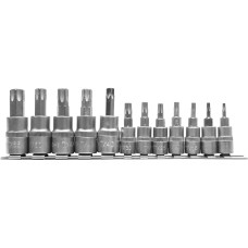 Набір торцевих головок 1/4" і 3/8" з насадками TORX Т8 - Т55 YATO, 12 шт YT-04331