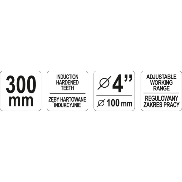 Ключ трубний ланцюговий Ø≤ 100 мм 4" YATO, 300 мм YT-22260