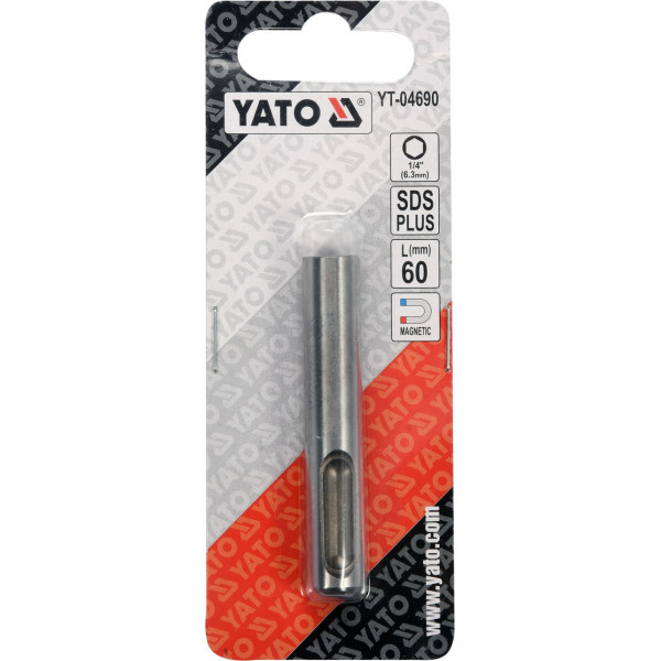 Держатель насадок SDS+  HEX 1/4" YATO 60мм YT-04690