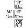 Держатели головок 1/2'', 1/4'', 3/8'' под перфоратор SDS-plus YATO, 65мм YT-04686