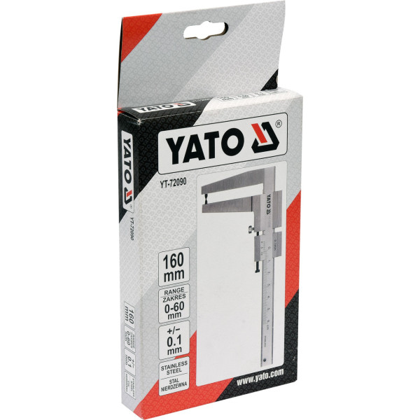 Штангенциркуль для гальмівних дисків 160 мм (0-60 мм) YATO YT-72090