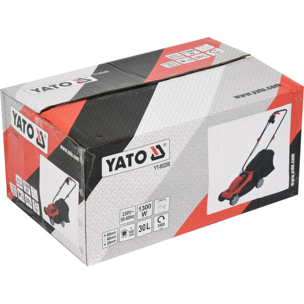 Газонокосарка електрична на 4 колесах YATO 1300 Вт 33 см 30 л YT-85200