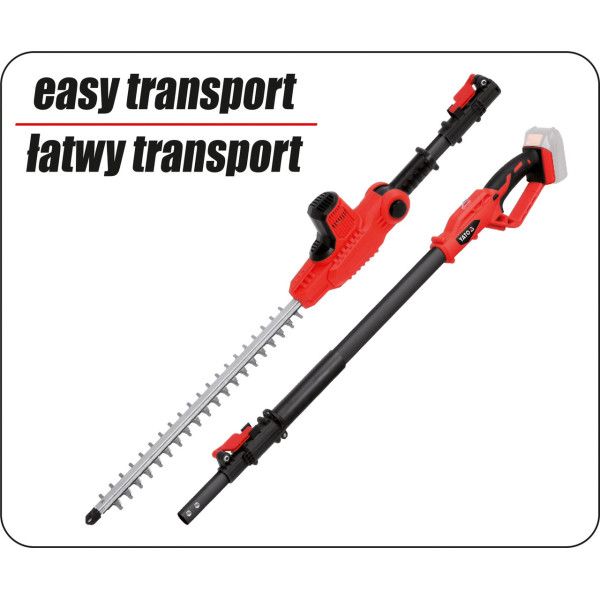Аккумуляторные садовые ножницы YATO 1.8-2.8м Li-Ion 18В шина 42см (без аккумулятора)  YT-82835 YT-82835