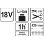 Аккумуляторные садовые ножницы YATO 1.8-2.8м Li-Ion 18В шина 42см (без аккумулятора)  YT-82835 YT-82835