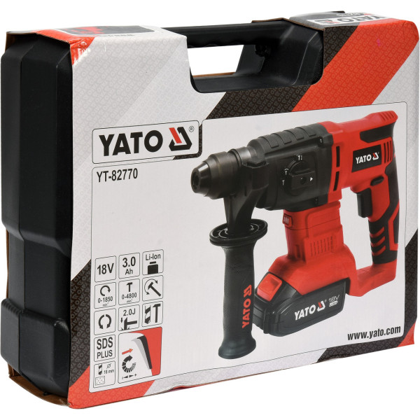 Перфоратор акумуляторний SDS+ YATO Li-Ion 18 В 3 А·год YT-82770