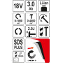 Перфоратор акумуляторний SDS+ YATO Li-Ion 18 В 3 А·год YT-82770