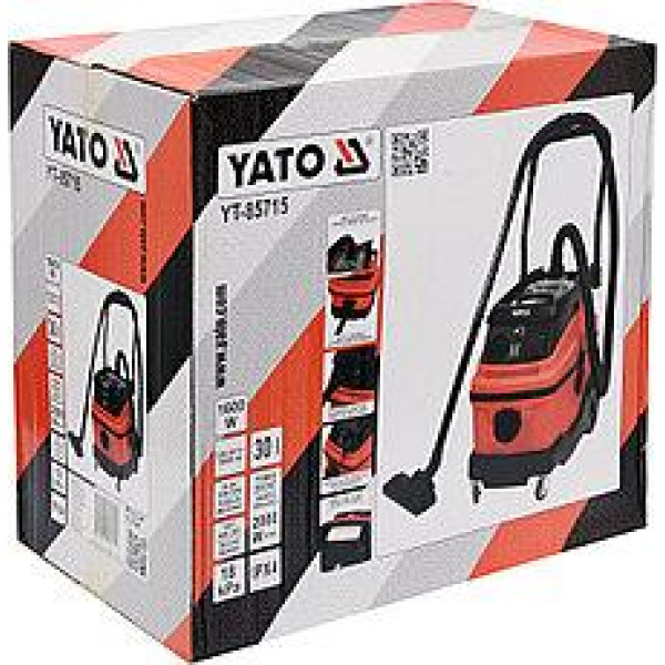 Пилосос промисловий із ручним струшуванням фільтра YATO 1600 Вт 30 л YT-85715