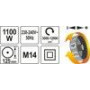 Кутова шліфувальна машина YATO 1100 Вт 125 мм YT-82101