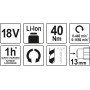 Дриль-шурупокрут акумуляторний YATO 18 В 40 Нм без акумулятора YT-82781