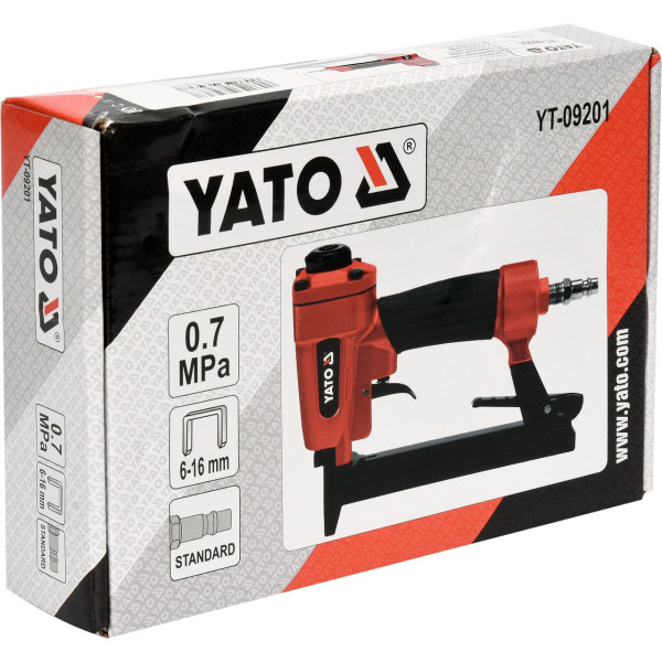 Степлер пневматический  YATO 7Бар для скоб 6-16 х 12.7 мм YT-09201