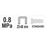 Степлер пневматический YATO 8 Bar для скоб  25-40 х 5.7 мм YT-09202