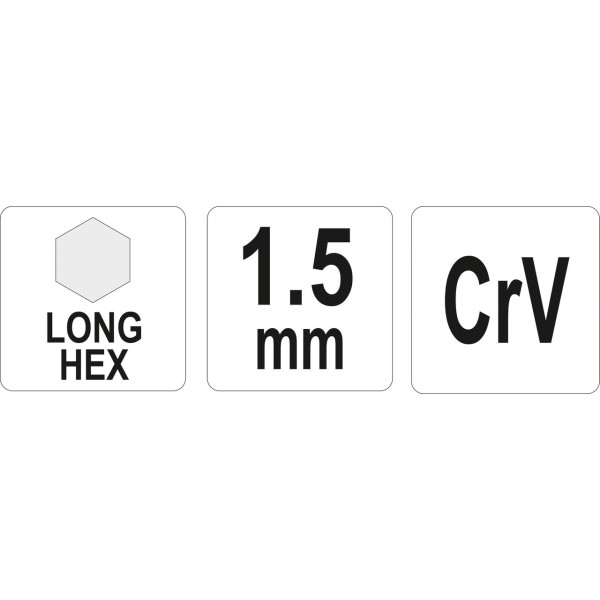 Ключ шестигранник Г-подібний HEX 1.5х14х78мм YATO YT-05430