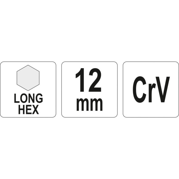 Ключ шестигранний Г-подібний HEX 12х47х210 мм YATO YT-05443