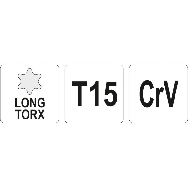 Ключ TORX Г-подібний Т15 17х90мм YATO YT-05515