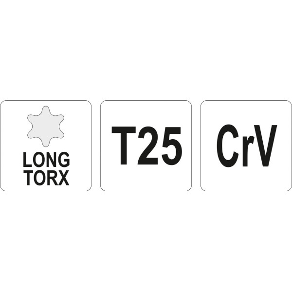 Ключ TORX Г-подібний 2-сторонній Т25 YATO 20х100мм YT-05517