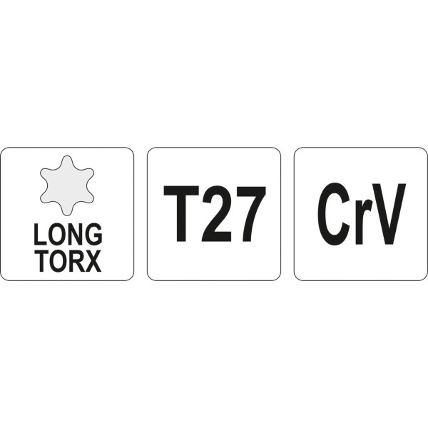 Ключ TORX Г-подібний 2-сторонній Т27 21х105мм YATO YT-05518