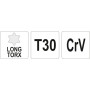 Ключ TORX Г-образный 2-сторонний Т30  24х114мм YATO YT-05519