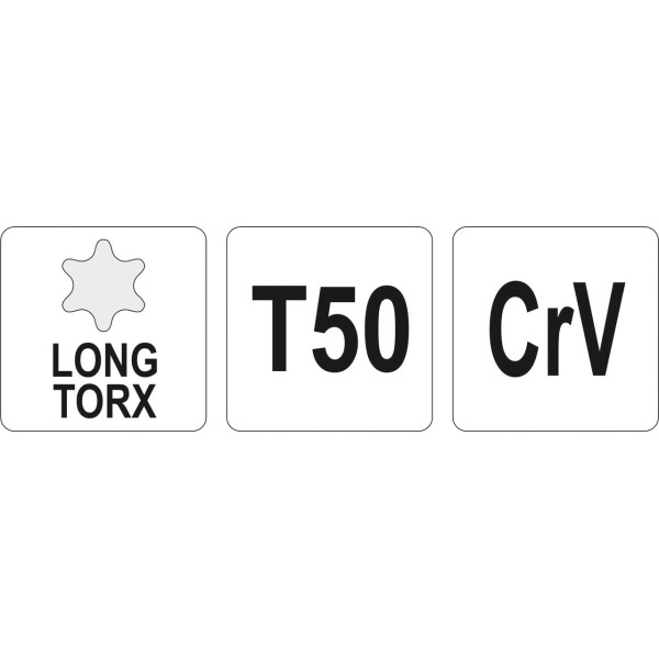 Ключ TORX Г-образный 2-сторонний с центр. отв.Т50 32х152мм YATO YT-05522