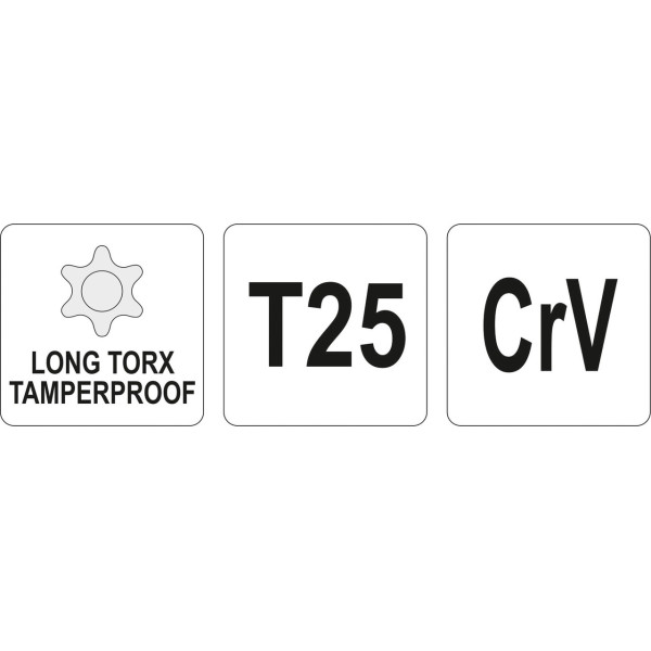 Ключ TORX Г-подібний 2-сторонній Т25 YATO 20х100мм YT-05517