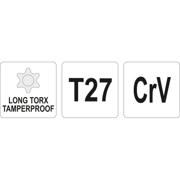 Ключ TORX Г-подібний 2-сторонній Т27 21х105мм YATO YT-05518