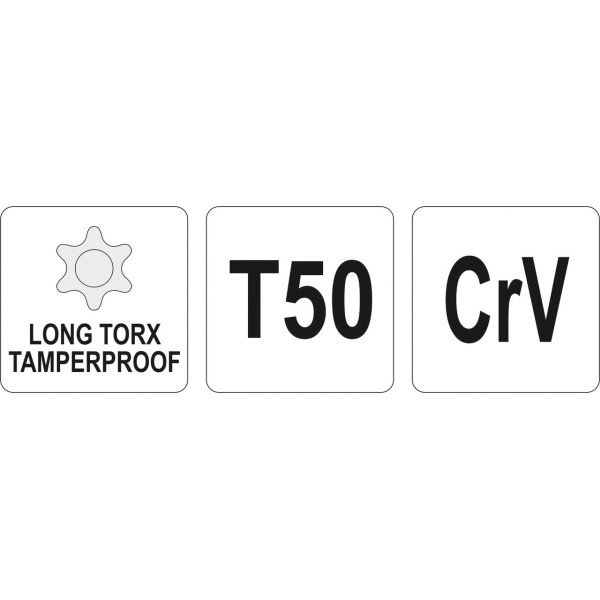 Ключ TORX Г-образный 2-сторонний с центр. отв.Т50 32х152мм YATO YT-05522