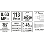 Шлифмашина пневматическая угловая YATO шпиндель 6мм 1/4" 6.3 Bar 113л/мин YT-09676