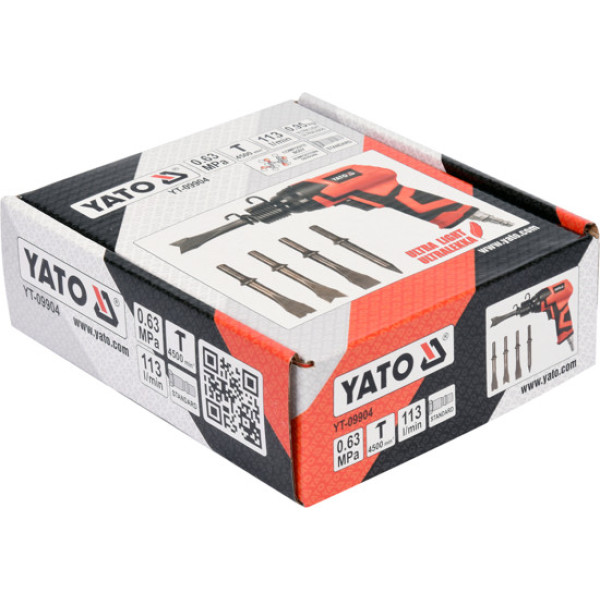 Молоток-зубіло пневматичний YATO 113 л/хв 6.3 Bar 4 зубила YT-09904